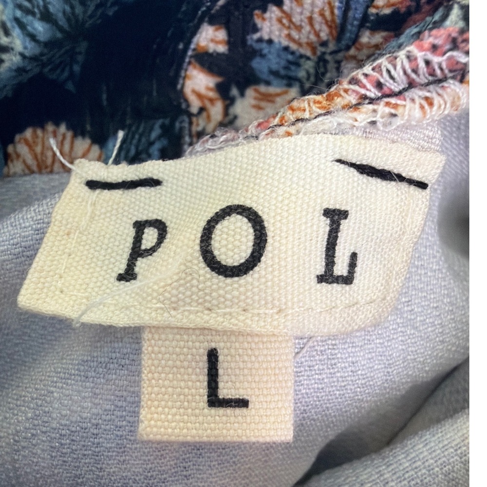 POL Printed Corduroy Patchwork Overalls Mixed Floral Wide Leg Large Boho Hippie - Picture 12 of 13